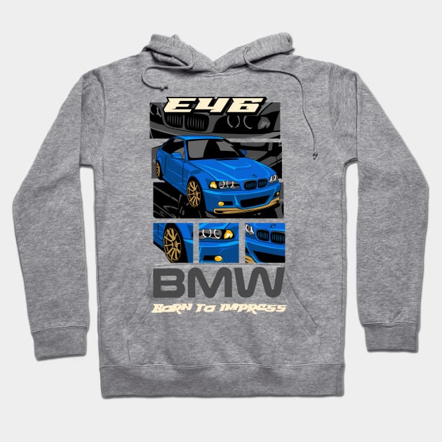 BMW E46 Performance Machine Hoodie by Harrisaputra